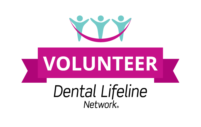 Dental Lifeline Network volunteer badge — Woolbert Dental is a volunteer practice in the Donated Dental Services program